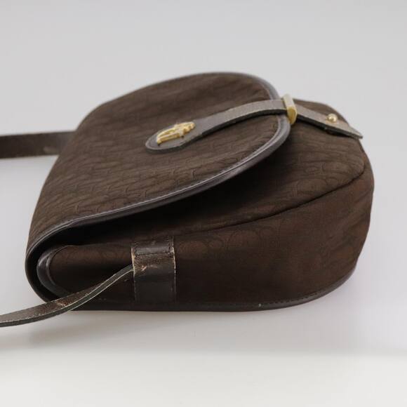 DIOR Trotter Canvas Shoulder Bag Brown Gold - Picture 4 of 13